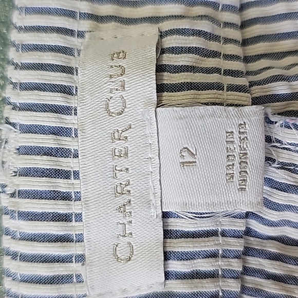 CHARTER CLUB, Y2K Womens Newport slim crop searsucker pants. Gray/white. SIZE 12 - Picture 11 of 15